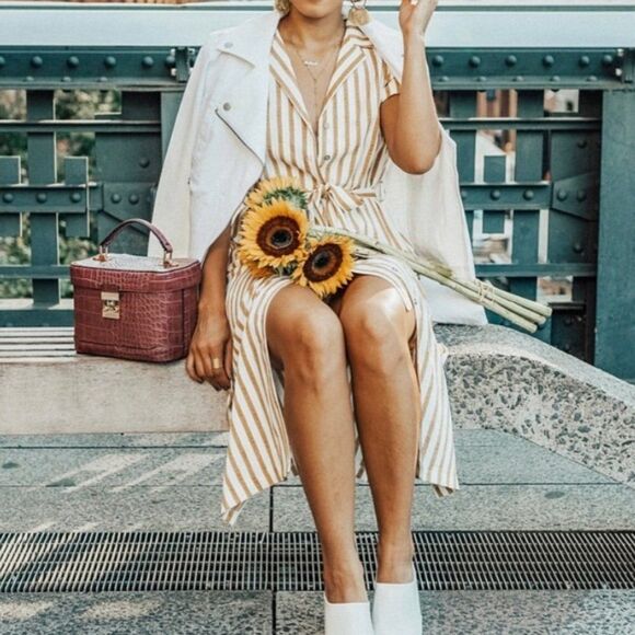 Ten Sixty Sherman | Button Front Shirt Striped Dress - Picture 1 of 16